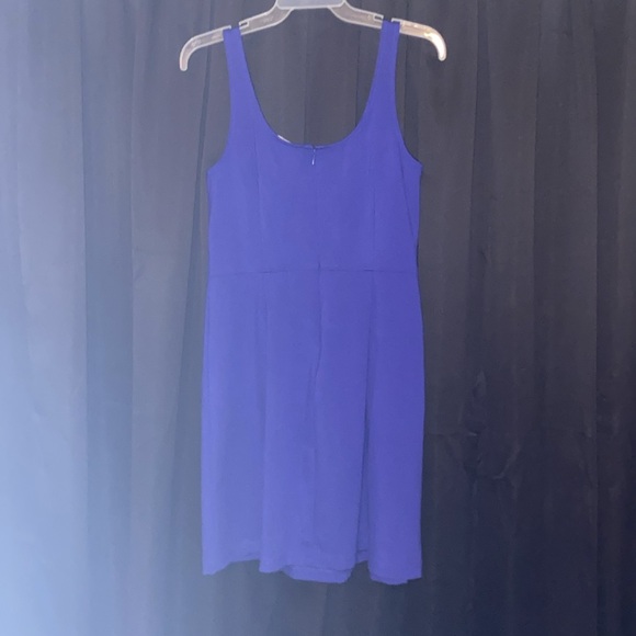 Loft Dark Purple Sleeveless Empire-Waist Pleated Mid-Length Dress sz 4 - Picture 5 of 16